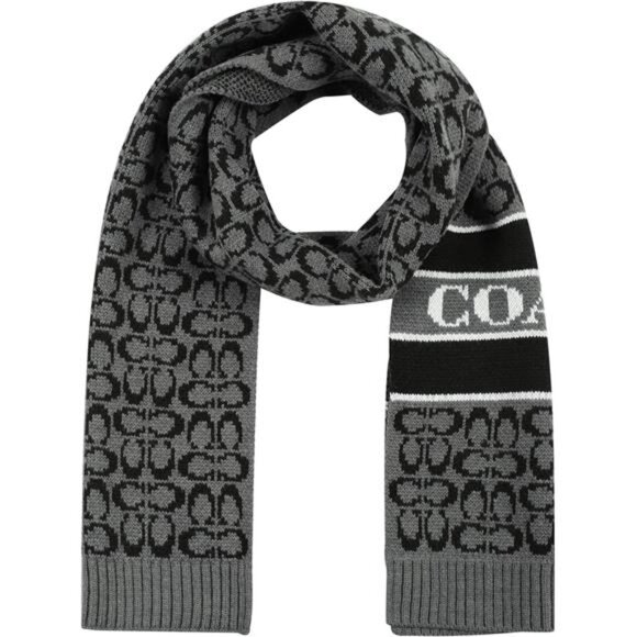 Coach womens Signature C Logo Knit Scarf - Picture 1 of 4